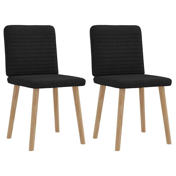 vidaXL Chaises &agrave; manger lot de 2 noir tissu