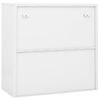 vidaXL Armoire de bureau avec porte coulissante Blanc 90x40x90cm Acier