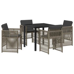 vidaXL Ensemble de salle &agrave; manger pour jardin 5 pcs Gris