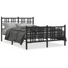 vidaXL Cadre de lit m&eacute;tal sans matelas avec pied de lit noir 137x190cm