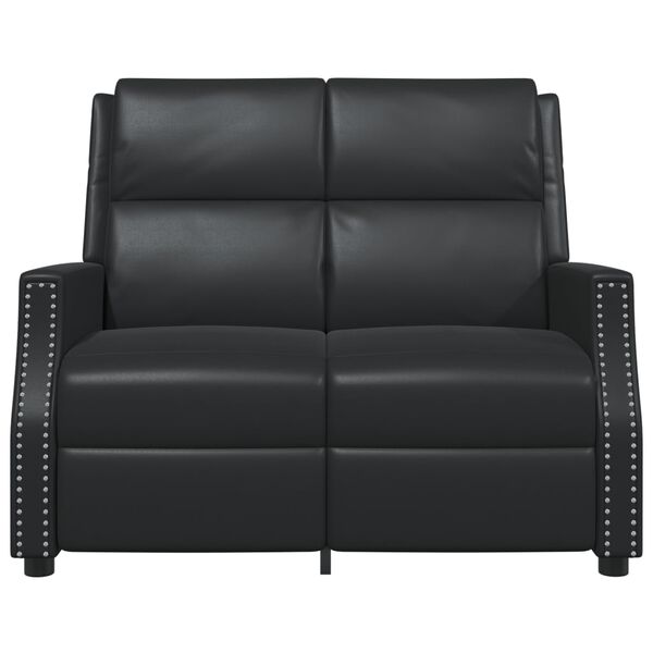 vidaXL Fauteuil inclinable &agrave; 2 places Noir Similicuir