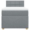 vidaXL Sommier &agrave; lattes de lit et matelas Gris clair 90x190 cm Tissu