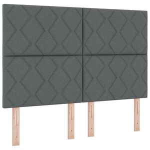 vidaXL T&ecirc;te de lit Gris fonc&eacute; tissu