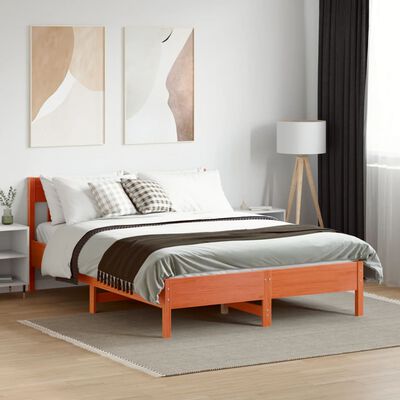 vidaXL Cadre de lit sans matelas cire marron 140x200cm bois pin massif