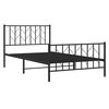 vidaXL Cadre de lit métal sans matelas avec pied de lit noir 107x203cm