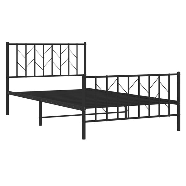 vidaXL Cadre de lit métal sans matelas avec pied de lit noir 107x203cm