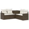 vidaXL Ensemble de Canap&eacute;s 5 pc Marron et cr&egrave;me blanche