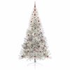 vidaXL Sapin de No&euml;l artificiel pr&eacute;-&eacute;clair&eacute; Argent 240 cm PET