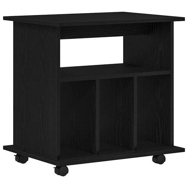 vidaXL Cabinet roulant Ch&ecirc;ne noir 60 x 45 x 55 cm Bois d'ing&eacute;nierie