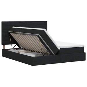 vidaXL Lit de Rangement avec t&ecirc;te de lit Noir 180 x 200 cm Tissu
