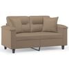 vidaXL Canap&eacute; 2 places avec oreillers cappuccino 120 cm similicuir
