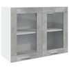 vidaXL Vitrine suspendue "Lyon" Gris béton 80 x 31 x 60 cm