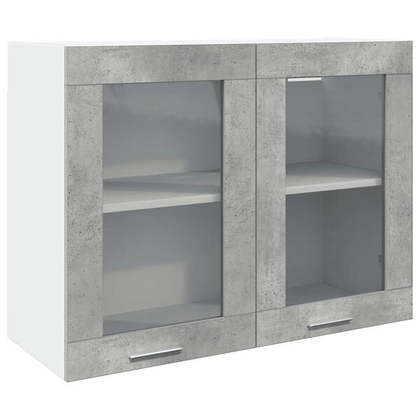 vidaXL Vitrine suspendue "Lyon" Gris béton 80 x 31 x 60 cm