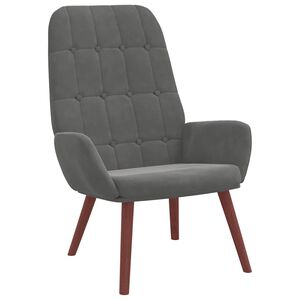 vidaXL Fauteuil relaxant velours gris fonc&eacute;
