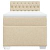 vidaXL Sommier à lattes de lit avec matelas Crème 80x200 cm Tissu