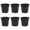 vidaXL Pot &agrave; fleurs rond 6 pc Noir &Oslash; 15 x 12 cm Plastique