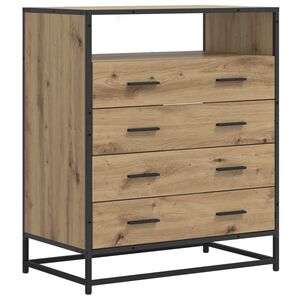 vidaXL Armoire &agrave; tiroirs 4-Tiroir Ch&ecirc;ne artisanal 70 x 41 x 83,5 cm
