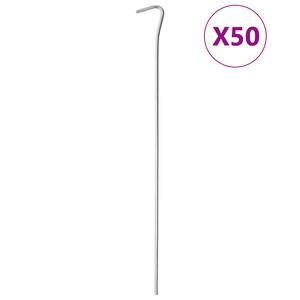 vidaXL Piquets de tente 50 pcs 30 cm &Oslash;4 mm acier galvanis&eacute;
