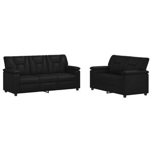 vidaXL Ensemble de Canap&eacute;s 2 pcs Noir Simili cuir