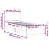 vidaXL Cadre de lit sans matelas avec t&ecirc;te de lit ch&ecirc;ne fum&eacute; 90x200 cm