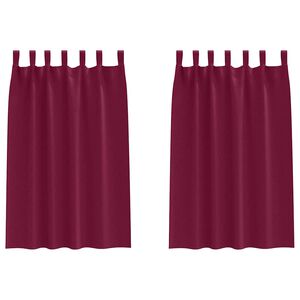 vidaXL Rideaux occultants avec anneaux 2 pc Bordeaux 175 x 140 cm