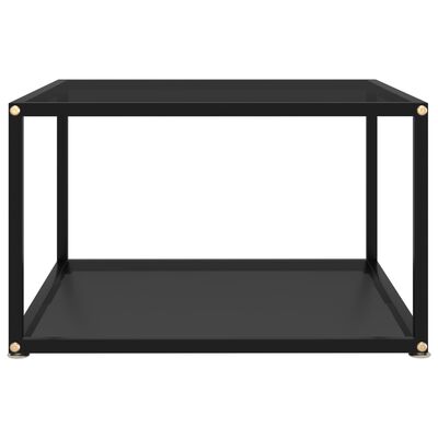 vidaXL Table basse Noir 60x60x35 cm Verre trempé