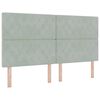 vidaXL T&ecirc;te de lit Gris clair 180 cm Velours