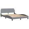 vidaXL Lit avec matelas Hvar gris clair 140x190 cm tissu