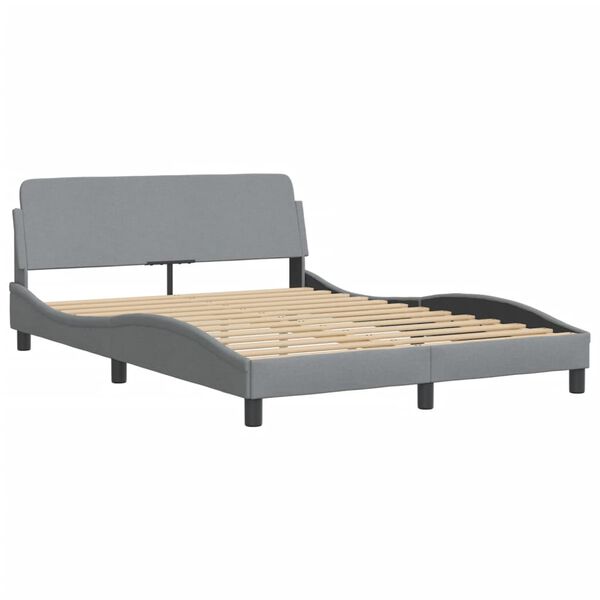 vidaXL Lit avec matelas Hvar gris clair 140x190 cm tissu