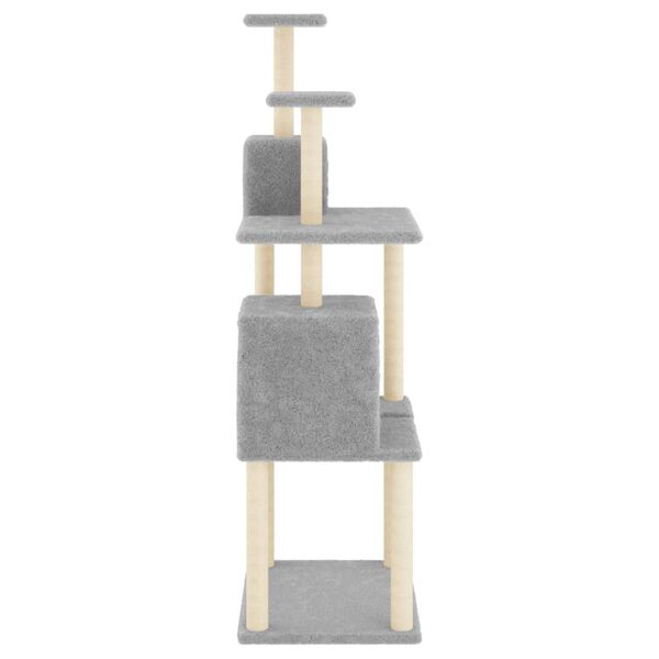 vidaXL Arbre &agrave; chat avec griffoirs en sisal Gris clair 167 cm