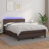 vidaXL Sommier &agrave; lattes de lit avec matelas et LED Marron 140x200cm