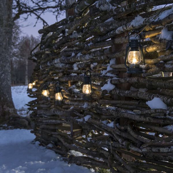 KONSTSMIDE Ensemble de lanternes avec 8 ampoules Vert avec blanc chaud