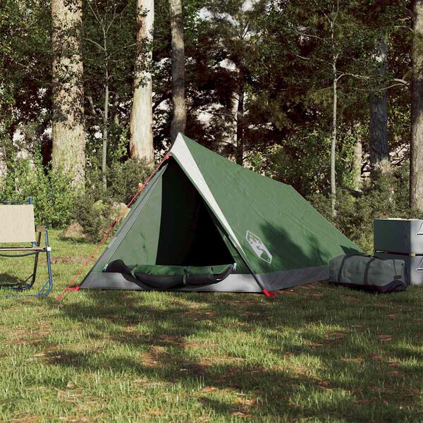 vidaXL Tente de camping 2 personnes vert imperm&eacute;able