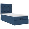 vidaXL Lit ottoman avec matelas et LED Bleu 90x200 cm Tissu