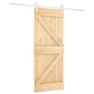 vidaXL Porte coulissante Naturel et Blanc 80 x 210 cm