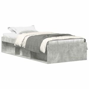 vidaXL Cadre de lit sans matelas gris b&eacute;ton 75x190 cm