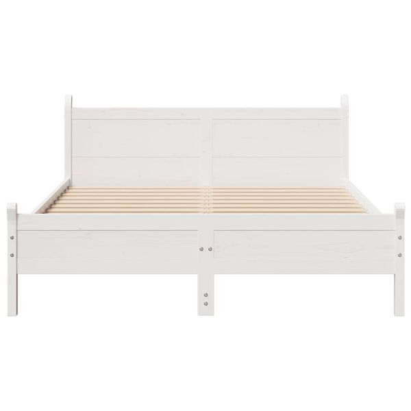 vidaXL Cadre de lit sans matelas blanc 140x190 cm bois de pin massif