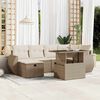 vidaXL Salon de jardin avec coussins 7 pcs beige r&eacute;sine tress&eacute;e