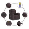 vidaXL Fauteuil de massage inclinable Marron fonc&eacute; Tissu