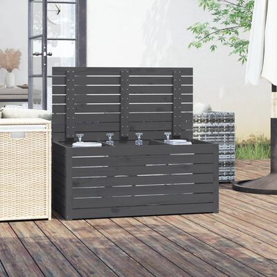 vidaXL Boîte de jardin gris 101x50,5x46,5 cm bois massif de pin