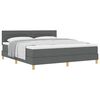 vidaXL Lit &agrave; ressorts avec matelas Gris fonc&eacute; 180 x 200 cm tissu