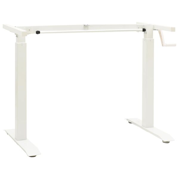 vidaXL Bureau Blanc et Brun Clair 140 x 60 cm Bois de ch&ecirc;ne massif