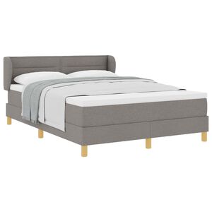 vidaXL Lit &agrave; ressorts avec matelas Taupe 140 x 200 cm tissu