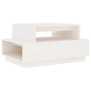 vidaXL Table basse Blanc 80x55x40,5 cm Bois massif de pin