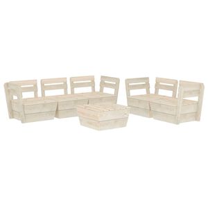 vidaXL Salon de jardin palette 6 pcs Bois d'&eacute;pic&eacute;a impr&eacute;gn&eacute;
