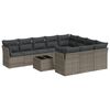 vidaXL Salon de jardin 11 pcs avec coussins gris r&eacute;sine tress&eacute;e