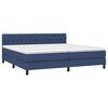 vidaXL Sommier &agrave; lattes de lit avec matelas Bleu 200x200 cm Tissu