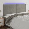 vidaXL T&ecirc;te de lit &agrave; LED Gris clair 160x5x118/128 cm Velours