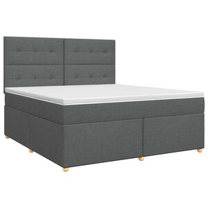 vidaXL Lit boxspring avec matelas Gris fonc&eacute; 140 x 200 cm Tissu