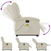 vidaXL Fauteuil inclinable de massage Crème Similicuir